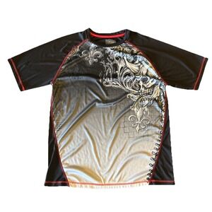 MMA Elite Shirt Mens M Red Boxy Flowy Grunge Emo Goth Cyber Y2K CA04483 RN104511